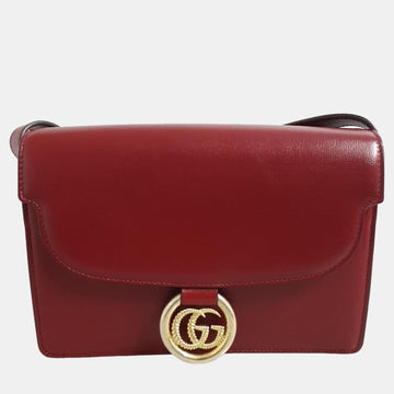 Burgundy Leather Shoulder Bag (589474)