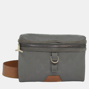 Grey Canvas Messenger shoulder Bag