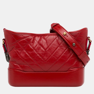 Red Small Chevron Lambskin Gabrielle Crossbody