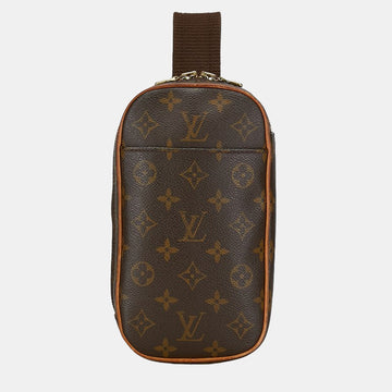 Brown Monogram Canvas Pochette Gange Shoulder Bag