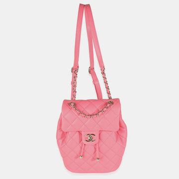 Pink Leather Quilted Urban Spirit Backpack
