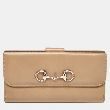 Brown Leather Horsebit Continental Wallet