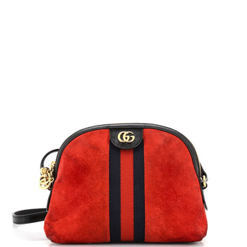 Ophidia Dome Shoulder Bag Suede Small