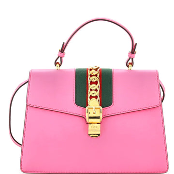 GUCCI Sylvie Top Handle Bag Leather Medium
