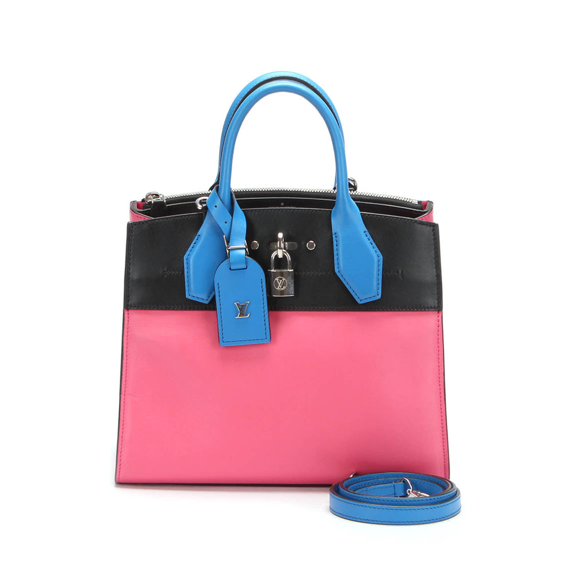 Tricolor Leather City Steamer Bag