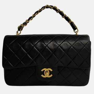 Lambskin Leather Medium Classic Double Flap Shoulder Bags