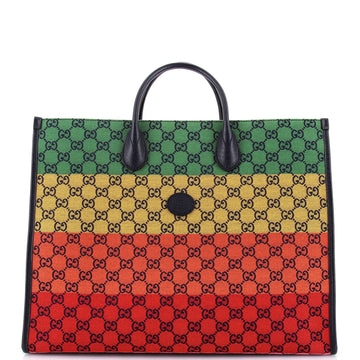 Structured Top Handle Open Tote Multicolor VS Canvas Large