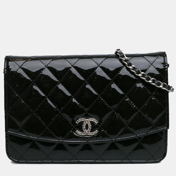 Quilted Patent Brilliant Wallet On Chain