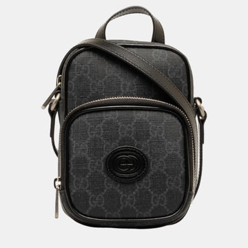 Black Canvas GG Supreme Mini Shoulder Bag