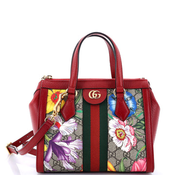 Ophidia Top Handle Tote Flora VS Coated Canvas Small
