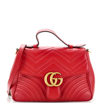 VS Marmont Top Handle Flap Bag Matelasse Leather Small