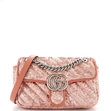 VS Marmont Flap Bag Diagonal Quilted Sequins Mini