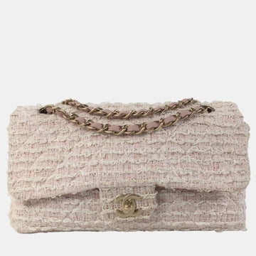 Pink Tweed Flap Bag Shoulder Bags