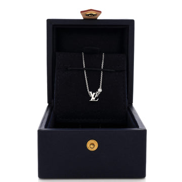 Louis Vuitton Idylle Blossom LV Pendant Necklace 18K White Gold with Diamond