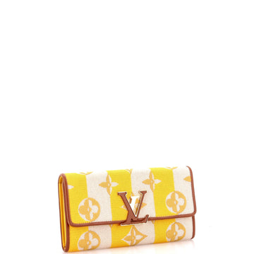 Louis Vuitton Capucines Wallet Striped Embroidered Canvas