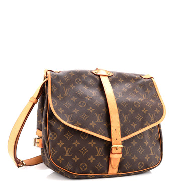 Louis Vuitton Saumur Handbag Monogram Canvas 35