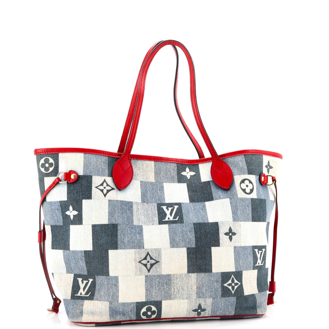 Louis Vuitton Neverfull Tote Damier and Monogram Patchwork Denim MM