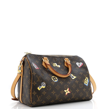 Louis Vuitton Speedy Bandouliere Bag Limited Edition Love Lock Monogram Canvas 30