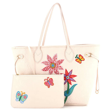 Louis Vuitton Neverfull NM Tote Yayoi Kusama Flowers Monogram Empreinte Leather MM