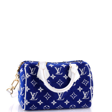 Louis Vuitton Speedy Bandouliere Bag LV Match Monogram Jacquard Velvet 20