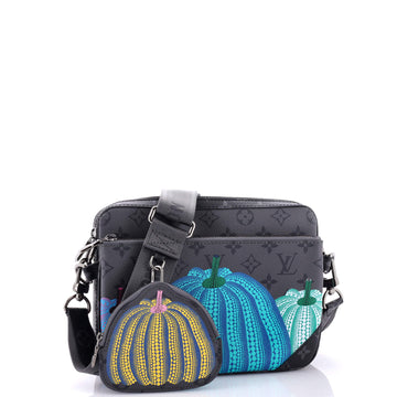 Louis Vuitton Trio Messenger Bag Yayoi Kusama Pumpkins Reverse Monogram Eclipse Canvas