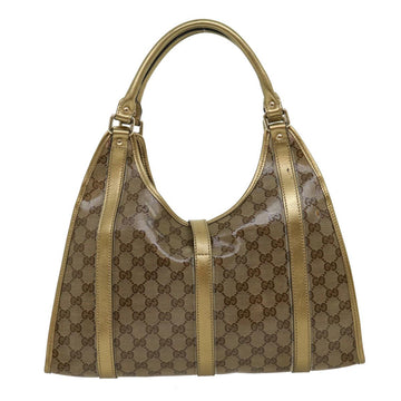 GUCCI VS Canvas Shoulder Bag Coated Canvas Beige Gold  30355