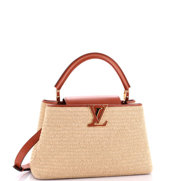 Louis Vuitton Capucines Bag Raffia with Leather PM