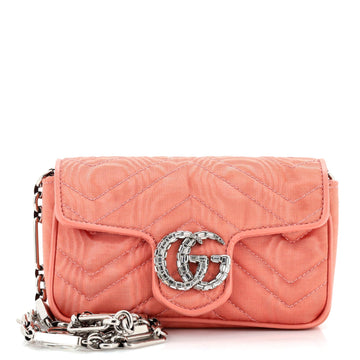 GUCCI Crystal GG Marmont Flap Belt Bag Matelasse Fabric