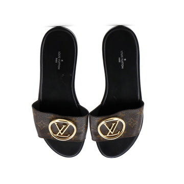Louis Vuitton Women's Lock It Flat Mule Sandals Monogram Canvas