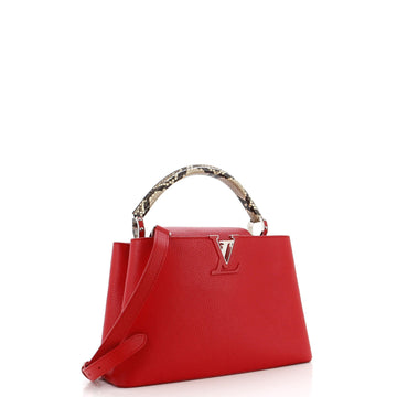 Louis Vuitton Capucines Bag Leather with Python PM