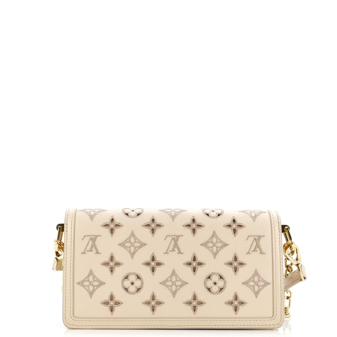 Louis Vuitton Dauphine Shoulder Bag Monogram Cutout Broderie Leather East West