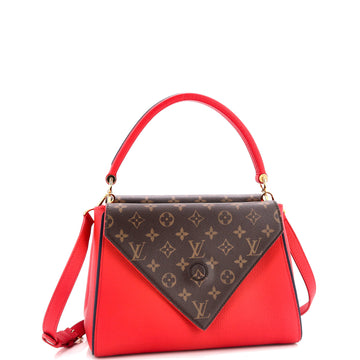 Louis Vuitton Double V Handbag Calfskin with Monogram Canvas
