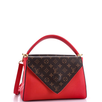 Louis Vuitton Double V Handbag Calfskin with Monogram Canvas