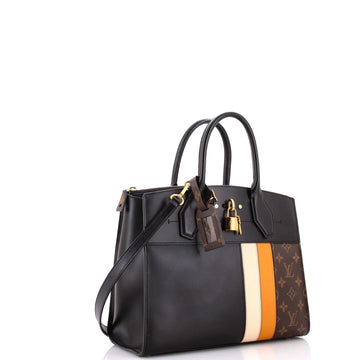 Louis Vuitton City Steamer Handbag Limited Edition Monogram Canvas and Leather MM