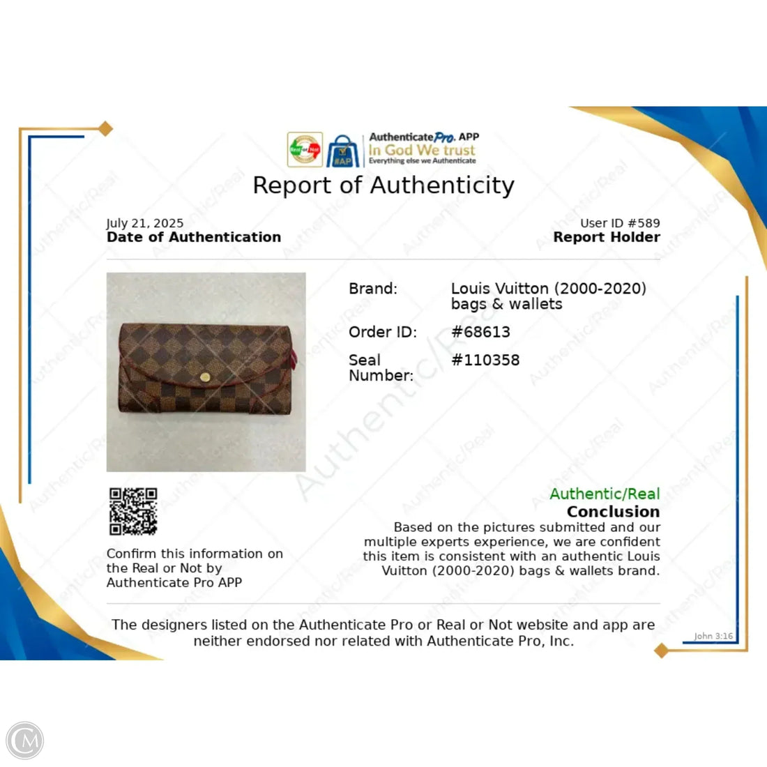Wallet Luxury Designer By Louis Vuitton, Size: Medium