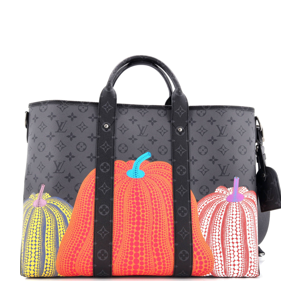 Louis Vuitton Weekend Tote Yayoi Kusama Pumpkins Reverse Monogram Eclipse Canvas GM