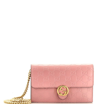 GUCCI Icon Wallet on Chain Guccissima Leather