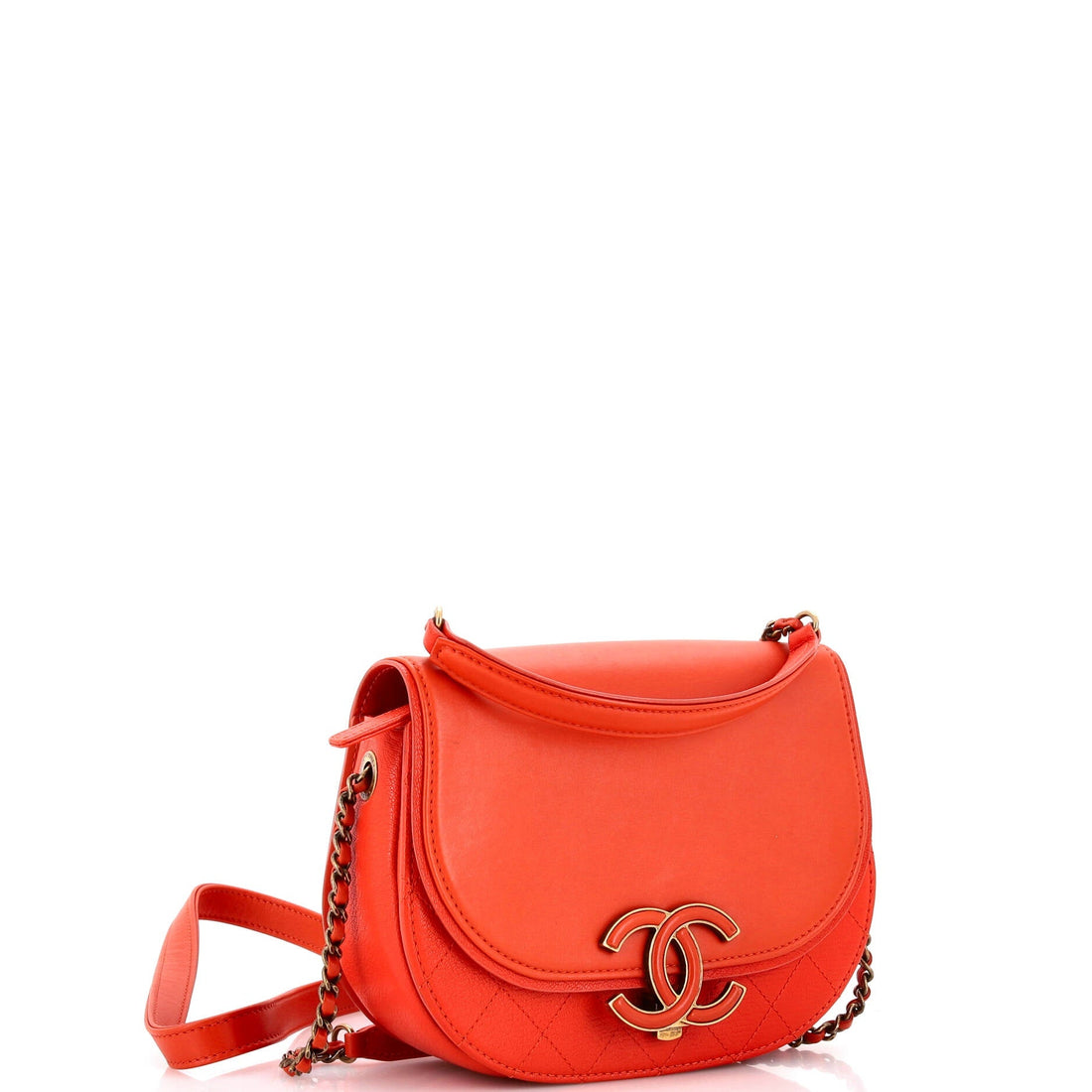Coco Curve Flap Messenger Calfskin and Quilted Goatskin Small