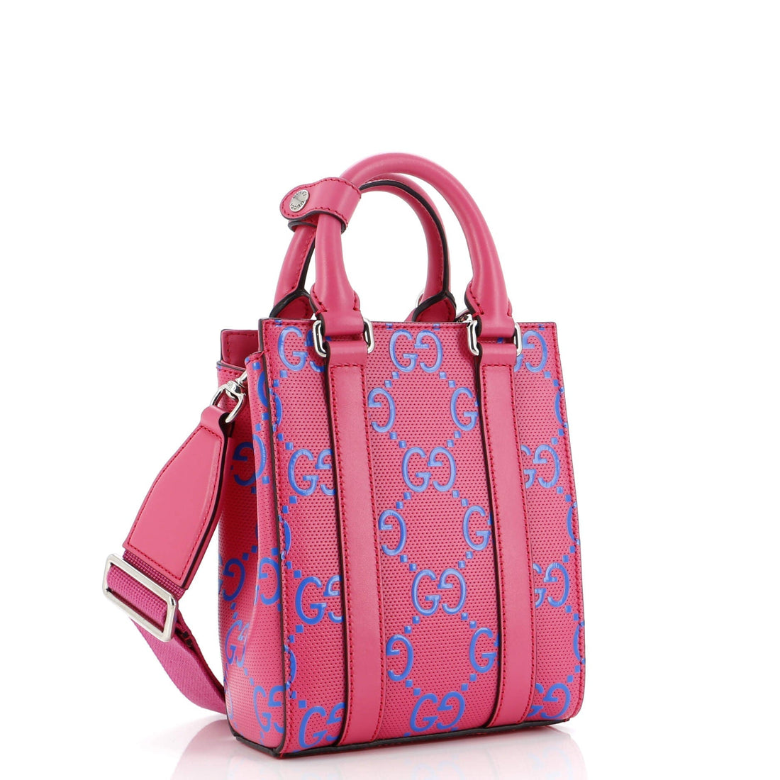 Vertical Tote VS Embossed Perforated Leather Mini