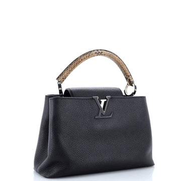 Louis Vuitton Capucines Bag Leather with Python PM