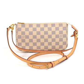 Louis Vuitto Pochette Accessoires Damier Azur Canvas Evening Bag with Strap