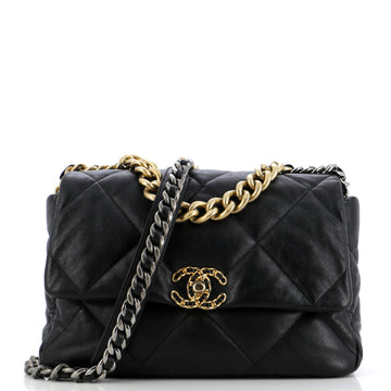 19 Flap Bag Quilted Leather Medium