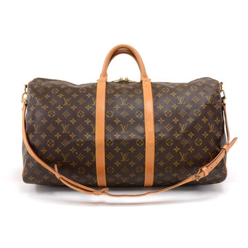 Louis Vuitto Keepall 55 Bandouliere Monogram Canvas Travel Bag with Strap
