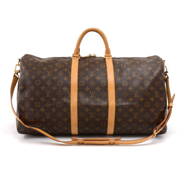 Louis Vuitto Keepall 55 Bandouliere Monogram Canvas Travel Bag with Strap