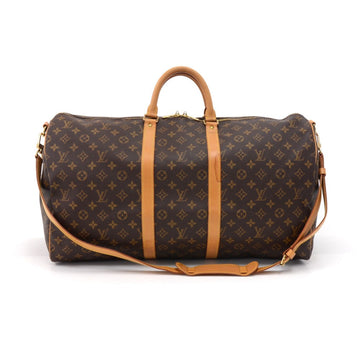 Louis Vuitto Keepall 55 Bandouliere Monogram Canvas Travel Bag with Strap