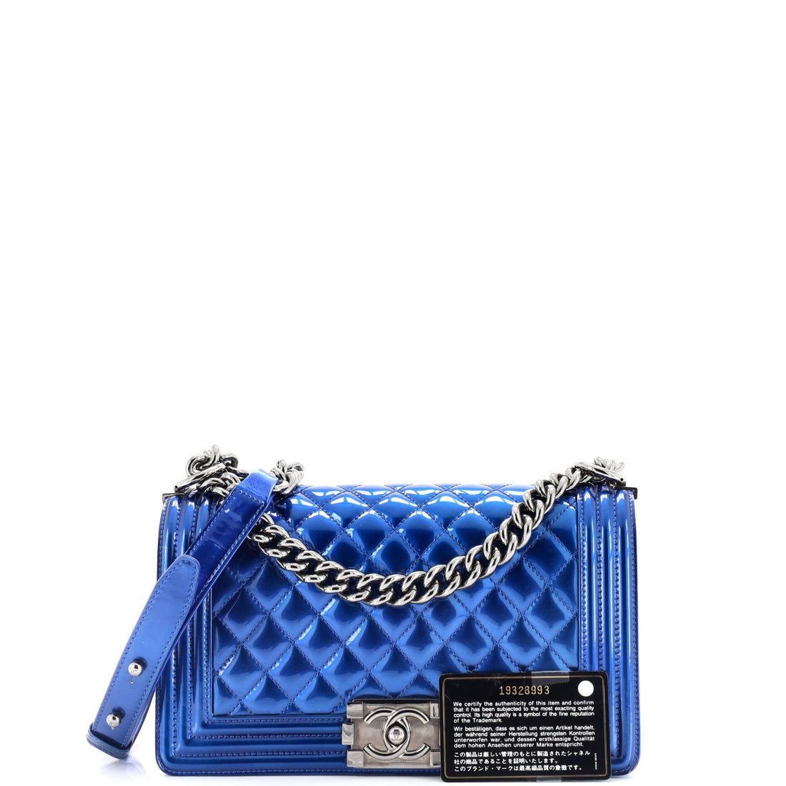 Boy Flap Bag Quilted Patent Old Medium