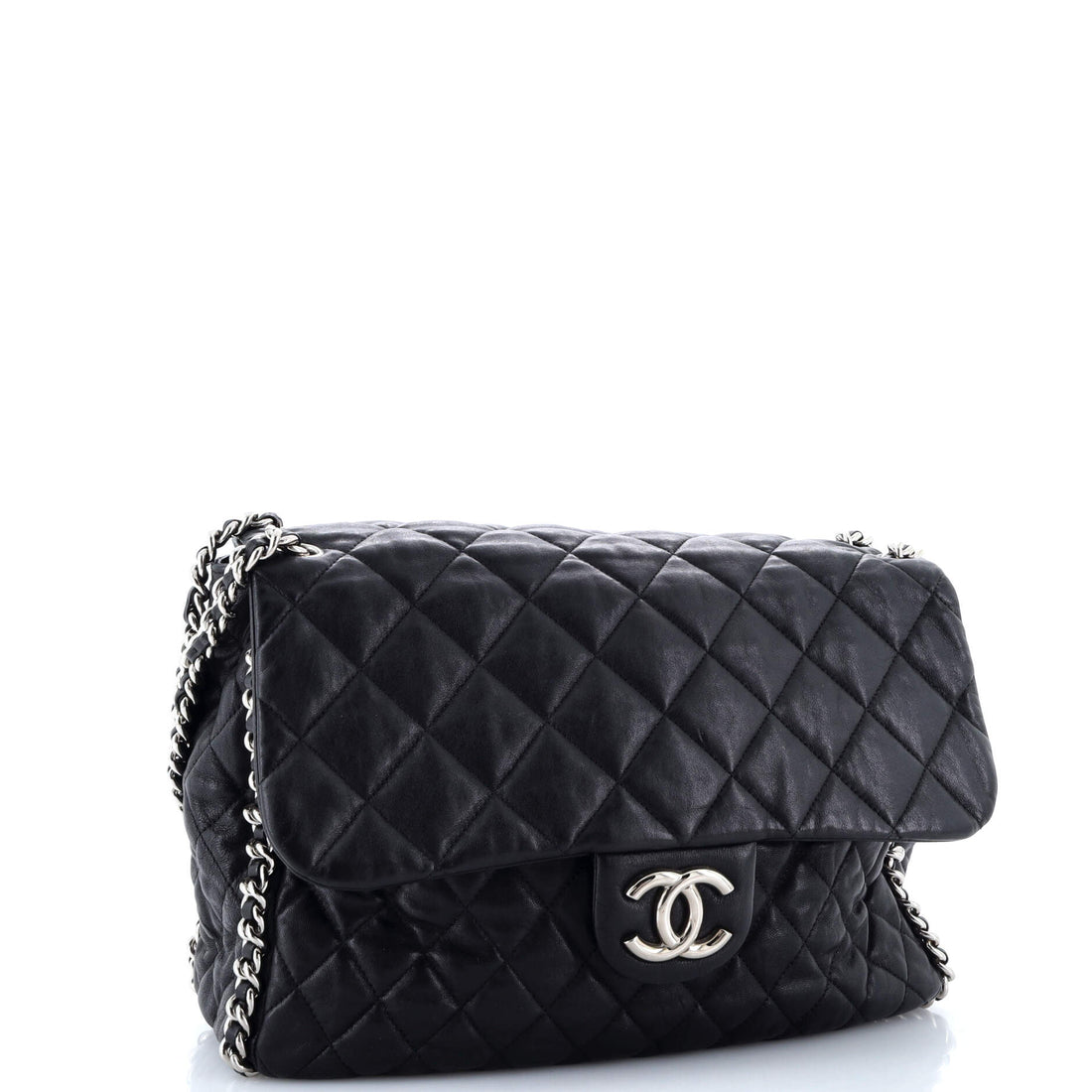 Chain Around Flap Bag Quilted Leather Maxi
