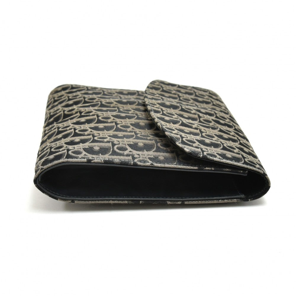 Weaved Monogram Jacquard Fabric Clutch Bag