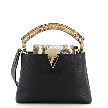 Capucines Bag Leather with Snakeskin Mini