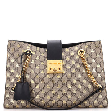 Padlock Chain Tote Printed VS Coated Canvas Medium